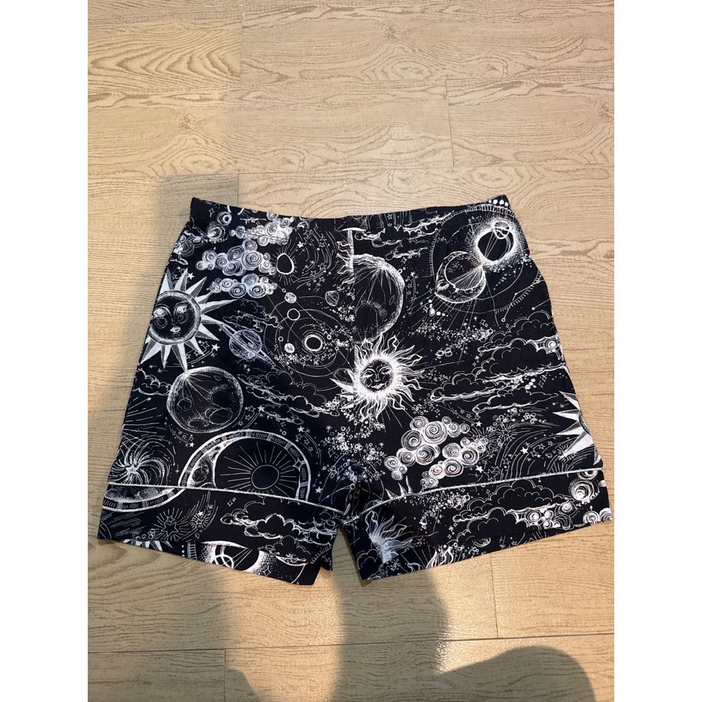 Johnny Was Celestial Print Shorts Pima Cotton Sun Moon size large NWOT
